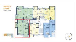 3-к квартира, строящийся дом, 60м2, 7/10 этаж