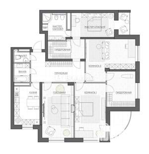 4-к квартира, вторичка, 134м2, 9/25 этаж