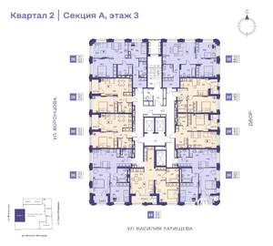 3-к квартира, строящийся дом, 60м2, 3/19 этаж