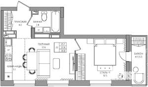 2-к квартира, вторичка, 39м2, 8/22 этаж