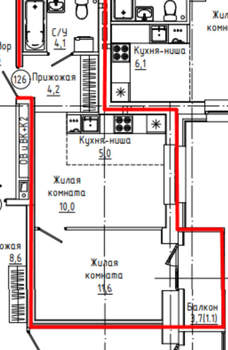 2-к квартира, вторичка, 36м2, 8/8 этаж