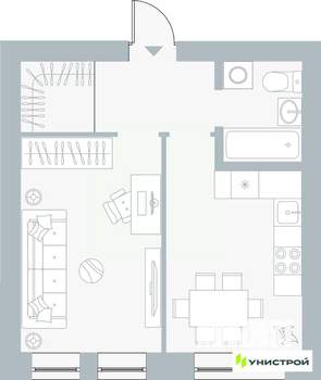 1-к квартира, вторичка, 37м2, 4/5 этаж
