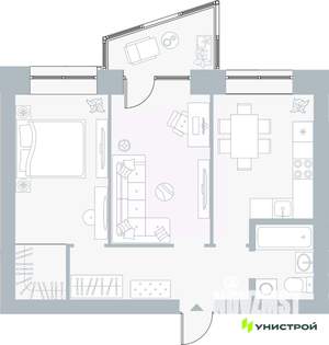 2-к квартира, вторичка, 52м2, 4/5 этаж