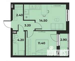 2-к квартира, вторичка, 37м2, 7/15 этаж