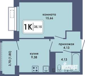 1-к квартира, вторичка, 35м2, 2/10 этаж
