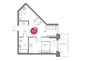 2-к квартира, вторичка, 52м2, 1/9 этаж