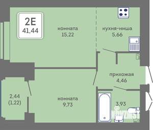 2-к квартира, вторичка, 41м2, 3/7 этаж