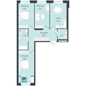 3-к квартира, вторичка, 85м2, 2/18 этаж