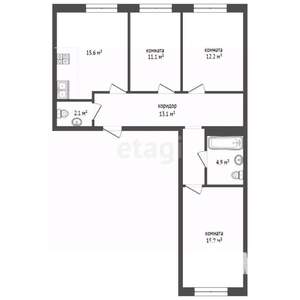 4-к квартира, вторичка, 79м2, 2/13 этаж