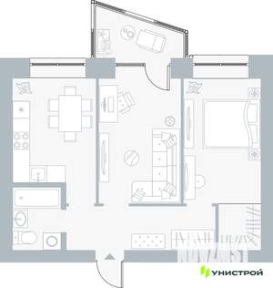2-к квартира, вторичка, 52м2, 4/5 этаж