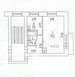 1-к квартира, вторичка, 31м2, 4/5 этаж