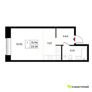 1-к квартира, вторичка, 33м2, 20/25 этаж