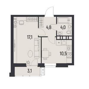 1-к квартира, вторичка, 38м2, 5/12 этаж