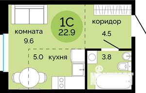 Студия квартира, вторичка, 23м2, 2/17 этаж