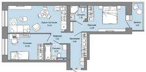 2-к квартира, вторичка, 63м2, 5/8 этаж