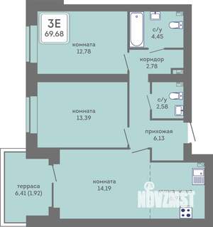 3-к квартира, вторичка, 70м2, 1/7 этаж