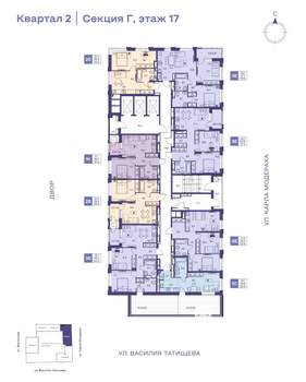 2-к квартира, строящийся дом, 39м2, 17/25 этаж