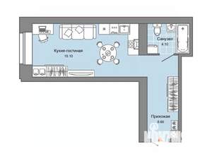 Студия квартира, вторичка, 30м2, 2/8 этаж