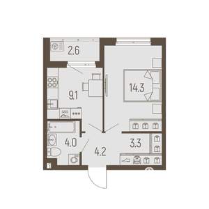 1-к квартира, вторичка, 36м2, 3/16 этаж