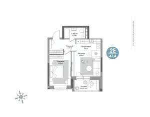 2-к квартира, вторичка, 47м2, 5/24 этаж