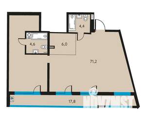 1-к квартира, вторичка, 95м2, 30/30 этаж
