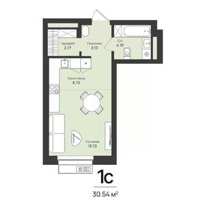 1-к квартира, вторичка, 31м2, 1/16 этаж