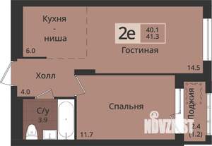 2-к квартира, вторичка, 41м2, 3/4 этаж