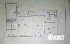 2-к квартира, вторичка, 60м2, 1/4 этаж