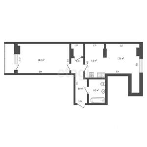 1-к квартира, вторичка, 59м2, 17/25 этаж