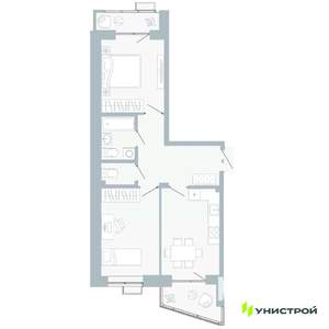 2-к квартира, вторичка, 57м2, 2/5 этаж