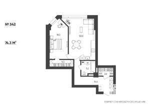 1-к квартира, строящийся дом, 75м2, 6/11 этаж