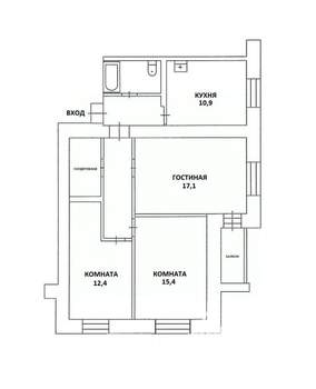 3-к квартира, вторичка, 74м2, 10/16 этаж