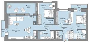 2-к квартира, вторичка, 90м2, 9/9 этаж