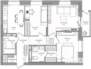 3-к квартира, вторичка, 72м2, 3/8 этаж