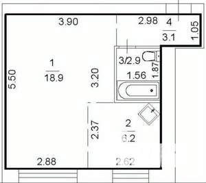 1-к квартира, вторичка, 31м2, 1/5 этаж