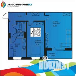 2-к квартира, вторичка, 64м2, 2/12 этаж