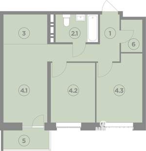 3-к квартира, вторичка, 57м2, 5/8 этаж