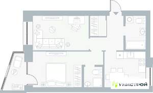 2-к квартира, вторичка, 57м2, 2/5 этаж