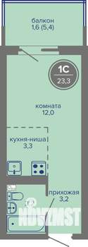Студия квартира, вторичка, 23м2, 6/26 этаж