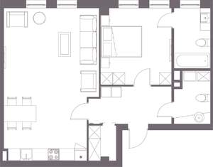 1-к квартира, строящийся дом, 65м2, 5/9 этаж