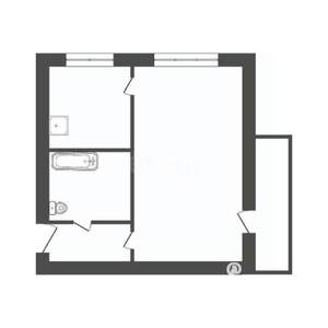 1-к квартира, вторичка, 31м2, 4/4 этаж