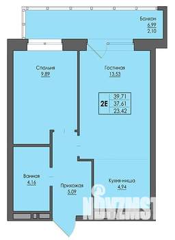 2-к квартира, строящийся дом, 40м2, 11/20 этаж