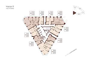 3-к квартира, строящийся дом, 60м2, 17/28 этаж