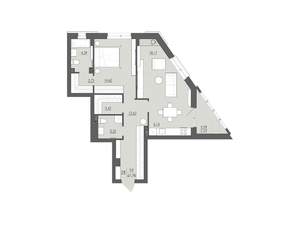 2-к квартира, строящийся дом, 68м2, 2/6 этаж