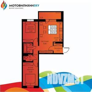 3-к квартира, вторичка, 56м2, 1/8 этаж