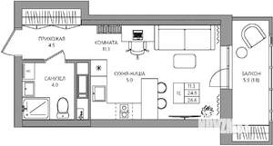 Студия квартира, вторичка, 27м2, 5/22 этаж