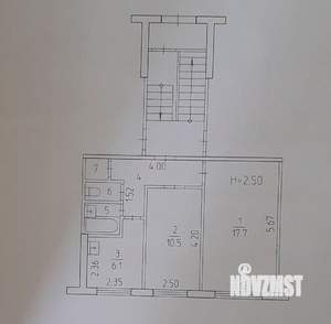 2-к квартира, вторичка, 45м2, 1/5 этаж