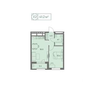 2-к квартира, вторичка, 41м2, 7/25 этаж