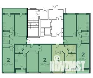 2-к квартира, строящийся дом, 56м2, 6/16 этаж