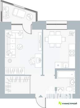 1-к квартира, вторичка, 39м2, 3/5 этаж